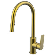 Millennium Cioso Pullout Spray Sink Mixer W/Akemi Handle, Modern Brass