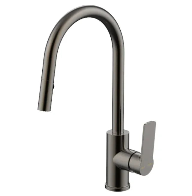 Millennium Cioso Pullout Spray Sink Mixer W/Akemi Handle, Gun Metal