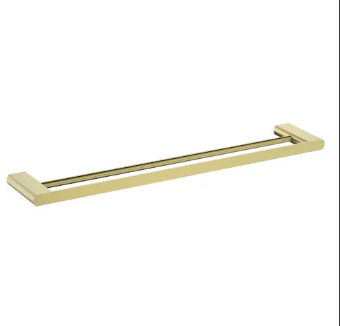 Millennium Zoya Double Towel Rail 600mm, Modern Brass