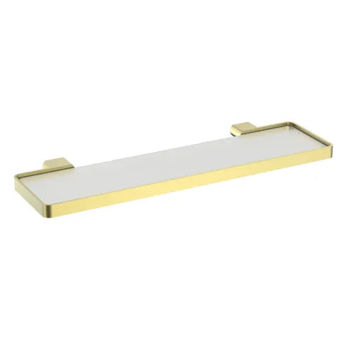 Millennium Zoya Glass Shelf 500mm, Modern Brass