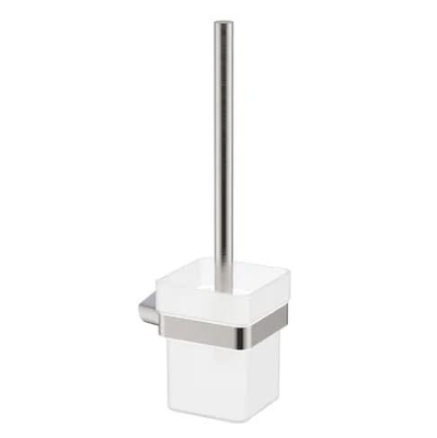 Millennium Zoya Toilet Brush & Holder, Brushed Nickel