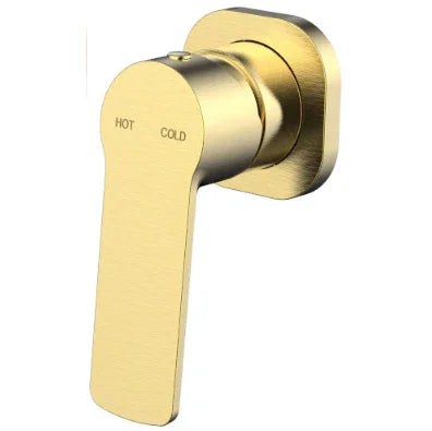 Millennium Akemi SQ Shower Mixer, Modern Brass