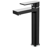 Millennium Kiato Extended Basin Mixer, Matte Black & Chrome