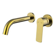 Millennium Cioso Wall Basin Mixer W/Akemi Handle, Modern Brass