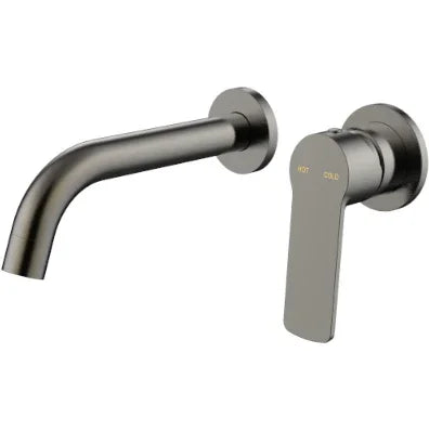 Millennium Cioso Wall Basin Mixer W/Akemi Handle, Gun Metal