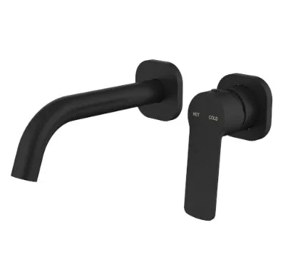 Millennium Cioso SQ Wall Basin Mixer W/Akemi Handle, Matte Black