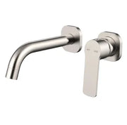 Millennium Cioso SQ Wall Basin Mixer W/Akemi Handle, Brushed Nickel