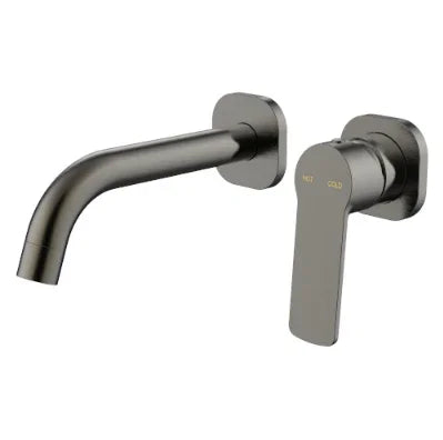 Millennium Cioso SQ Wall Basin Mixer W/Akemi Handle, Gun Metal