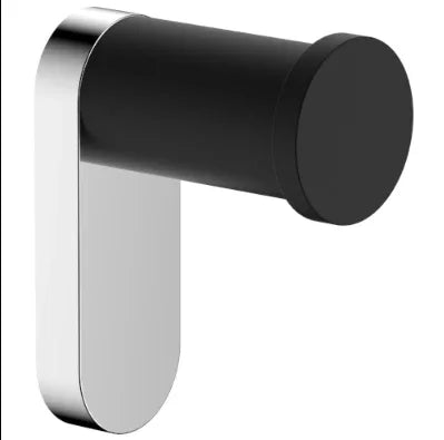 Millennium Akemi Robe Hook, Matte Black & Chrome