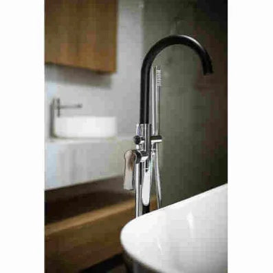 Millennium Akemi Bath Filler W/Hand Shower, Matte Black