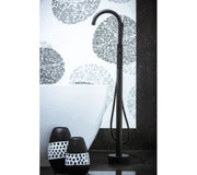 Millennium Akemi Bath Filler W/HandShower, Matte Black & Chrome