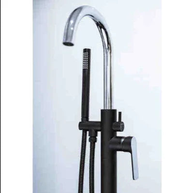 Millennium Akemi Bath Filler W/HandShower, Matte Black & Chrome