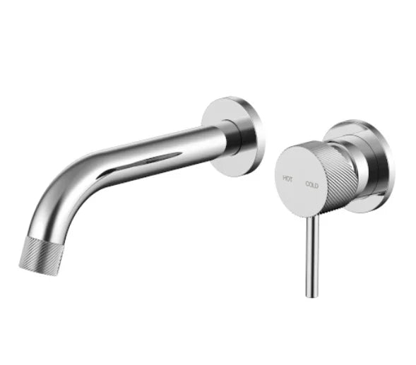 Millennium Cioso Knurled Wall Basin Mixer, Chrome