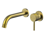 Millennium Cioso Knurled Wall Basin Mixer, Modern Brass