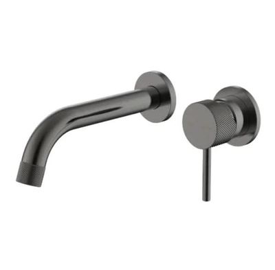Millennium Cioso Knurled Wall Basin Mixer, Gun Metal