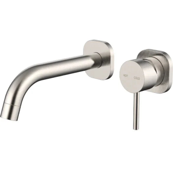 Millennium Cioso SQ Wall Basin Mixer, Brushed Nickel