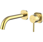 Millennium Cioso SQ Wall Basin Mixer, Modern Brass