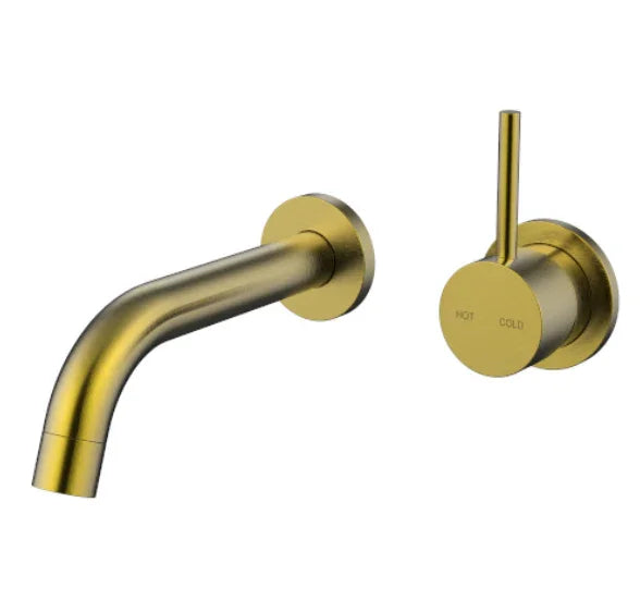 Millennium Cioso Wall Basin Mixer Pin Up, Modern Brass