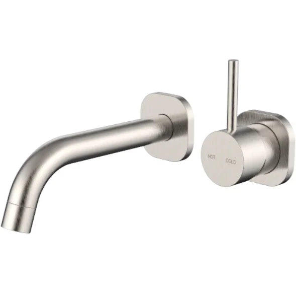 Millennium Cioso SQ Wall Basin Mixer Pin Up, Brushed Nickel