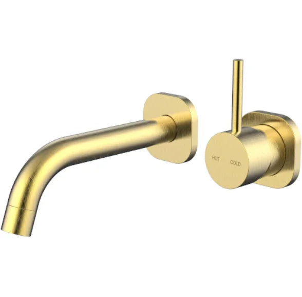 Millennium Cioso SQ Wall Basin Mixer Pin Up, Modern Brass