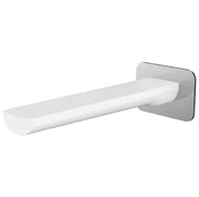 Millennium Akemi 180mm Bath Spout Square Plate, White & Chrome