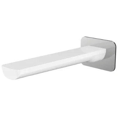 Millennium Akemi 180mm Bath Spout Square Plate, White & Chrome