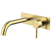 Millennium Cioso Wall Basin Mixer W/Plate, Modern Brass