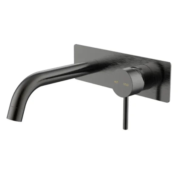 Millennium Cioso Wall Basin Mixer W/Plate, Gun Metal