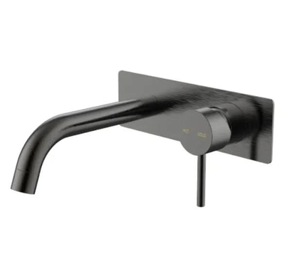 Millennium Cioso Wall Basin Mixer with Plate Pin Down, Gun Metal