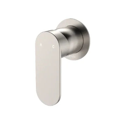 Fienza Empire Slim Wall Mixer, Round Plate, Brushed Nickel