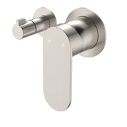 Fienza Empire Slim Wall Diverter Mixer, Small Round Plates, Horizontal, Brushed Nickel