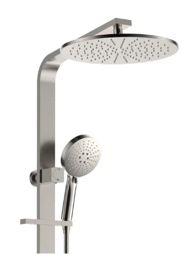 Fienza Empire Slim Deluxe Twin Shower, Brushed Nickel