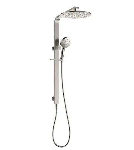 Fienza Empire Slim Deluxe Twin Shower, Brushed Nickel