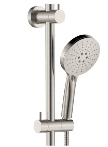 Fienza Empire Slim Curved Twin Shower, Brushed Nickel