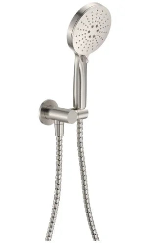 Fienza Empire Slim Hand Shower, Round Plate, Brushed Nickel