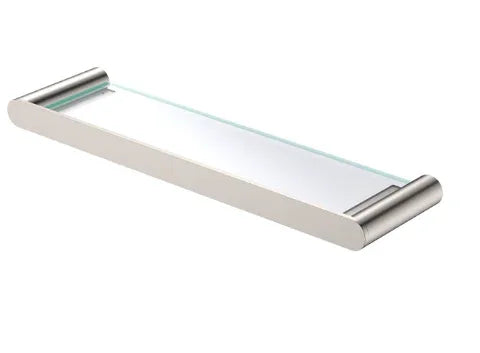 Fienza Empire Slim Glass Shelf, Brushed Nickel