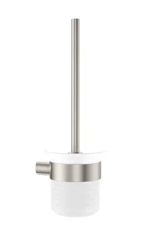 Fienza Empire Slim Toilet Brush & Holder, Brushed Nickel