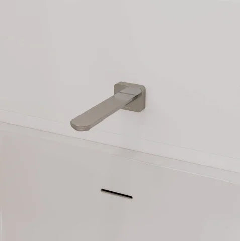 Fienza Empire Slim Basin/Bath Outlet, Square Plate, 220mm, Brushed Nickel