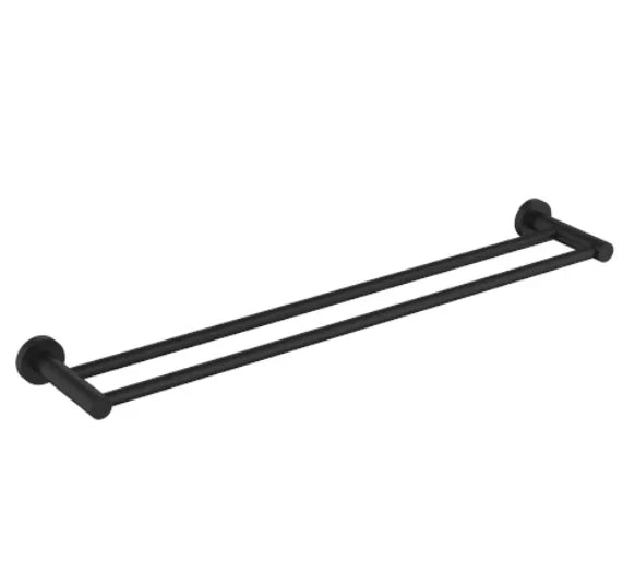 Millennium Cioso 600mm Double Towel Rail, Matte Black