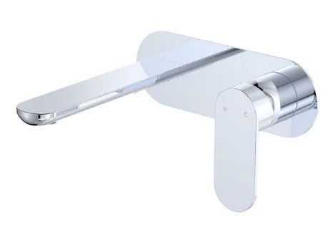 Fienza Empire Slim Basin/Bath Wall Mixer Set, Oval Plate, 160mm Outlet, Chrome