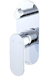Fienza Empire Slim Wall Diverter Mixer, Large Oval Plate, Vertical, Chrome