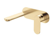 Fienza Empire Slim Basin/Bath Wall Mixer Set, Oval Plate, 160mm Outlet, Urban Brass