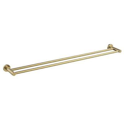 Millennium Cioso 800mm Double Towel Rail, Modern Brass