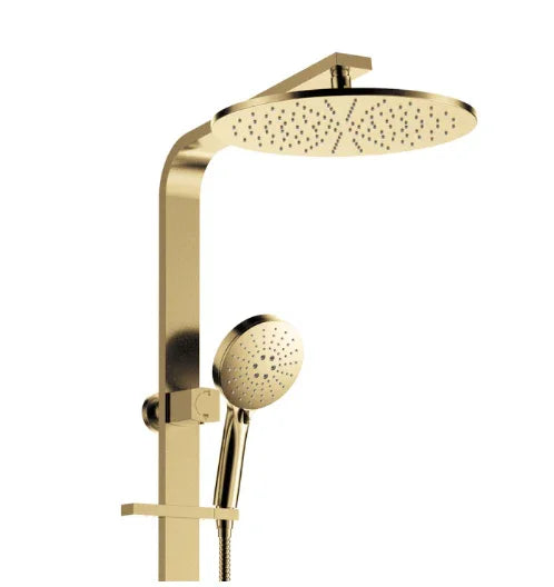 Fienza Empire Slim Deluxe Twin Shower, Urban Brass