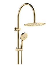 Fienza Empire Slim Curved Twin Shower, Urban Brass