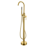 Millennium Cioso Bath Filler W/HandShower, Modern Brass