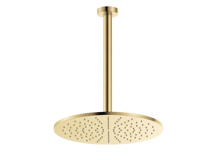 Fienza Empire Slim Ceiling Shower 300mm Head, 350mm Drop, Urban Brass