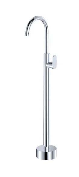 Fienza Empire Slim Floor Mounted Basin/Bath Mixer, Chrome