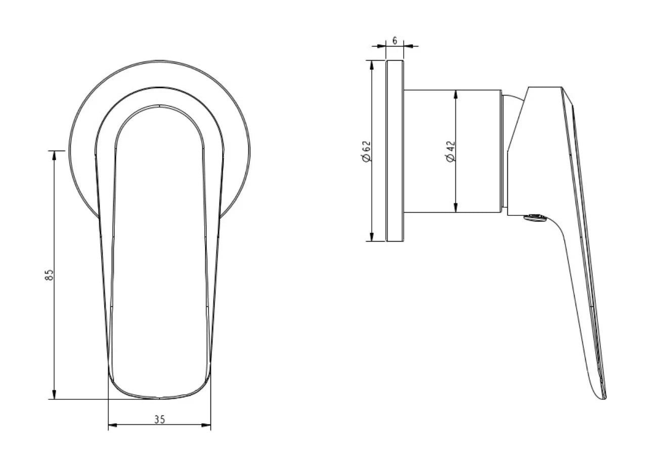 Millennium Glama Shower Mixer Trim Kit Solid Plates, Brushed Nickel
