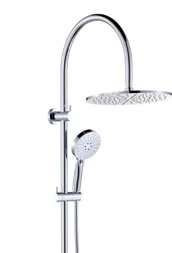 Empire Slim Curved Twin Shower, Chrome